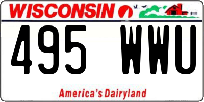 WI license plate 495WWU