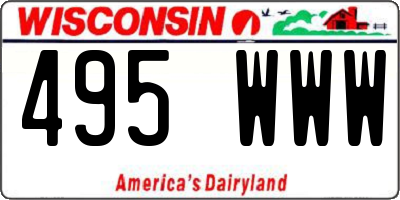 WI license plate 495WWW