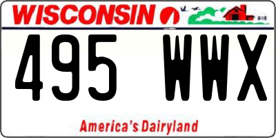 WI license plate 495WWX