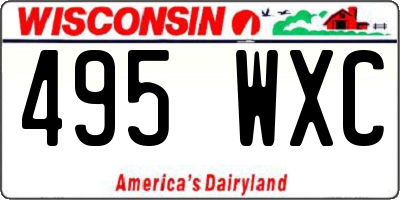 WI license plate 495WXC