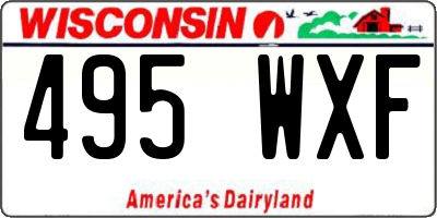 WI license plate 495WXF