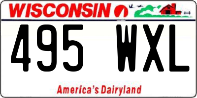 WI license plate 495WXL