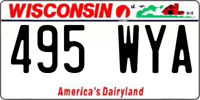 WI license plate 495WYA