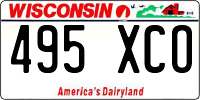 WI license plate 495XCO