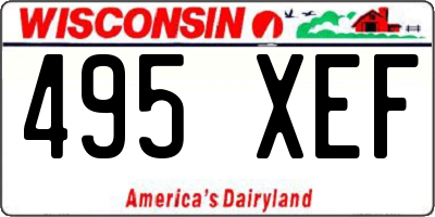 WI license plate 495XEF