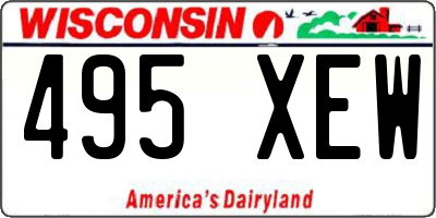 WI license plate 495XEW