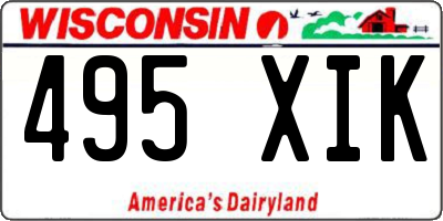 WI license plate 495XIK