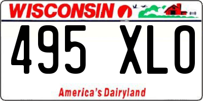 WI license plate 495XLO