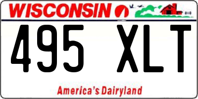 WI license plate 495XLT