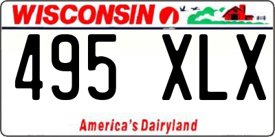 WI license plate 495XLX
