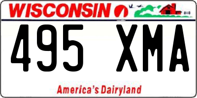 WI license plate 495XMA
