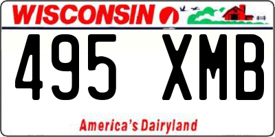 WI license plate 495XMB