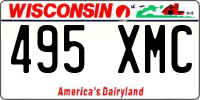 WI license plate 495XMC