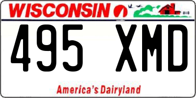 WI license plate 495XMD