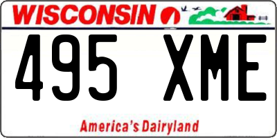 WI license plate 495XME