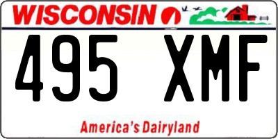 WI license plate 495XMF