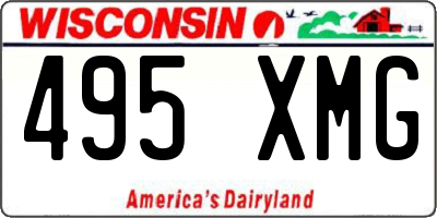 WI license plate 495XMG