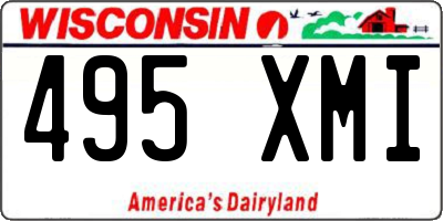 WI license plate 495XMI