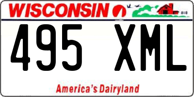 WI license plate 495XML