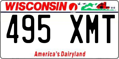 WI license plate 495XMT