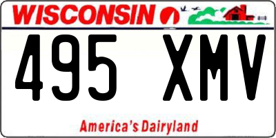 WI license plate 495XMV