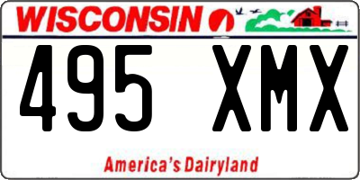 WI license plate 495XMX