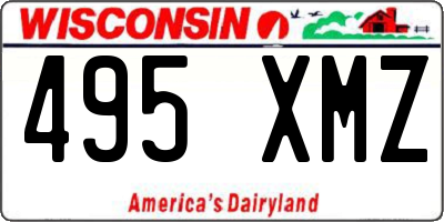 WI license plate 495XMZ