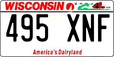 WI license plate 495XNF