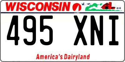 WI license plate 495XNI