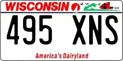 WI license plate 495XNS