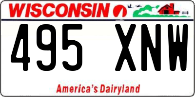 WI license plate 495XNW