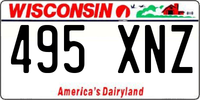 WI license plate 495XNZ