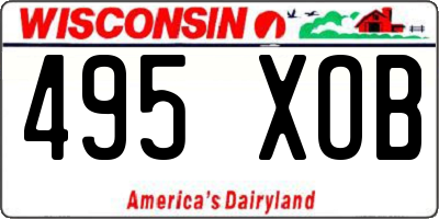 WI license plate 495XOB