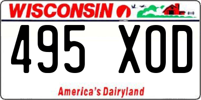 WI license plate 495XOD
