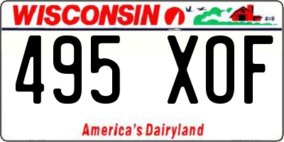 WI license plate 495XOF