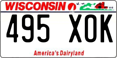 WI license plate 495XOK