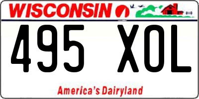 WI license plate 495XOL