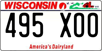WI license plate 495XOO
