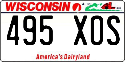 WI license plate 495XOS