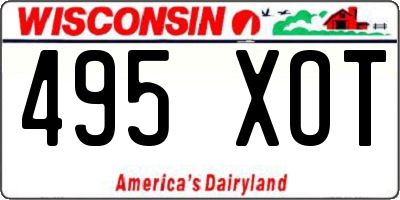 WI license plate 495XOT