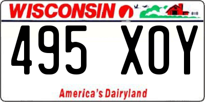 WI license plate 495XOY
