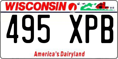 WI license plate 495XPB