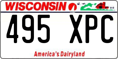 WI license plate 495XPC
