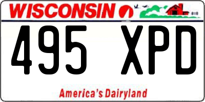 WI license plate 495XPD