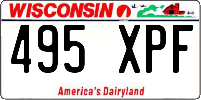 WI license plate 495XPF