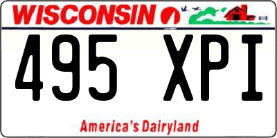WI license plate 495XPI