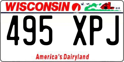 WI license plate 495XPJ
