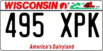 WI license plate 495XPK