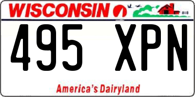 WI license plate 495XPN