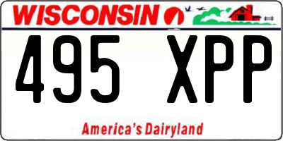 WI license plate 495XPP